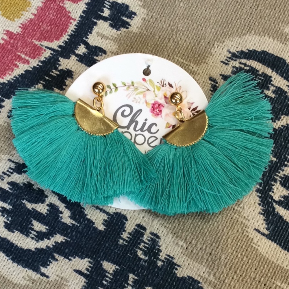 Turquoise Fan Earrings